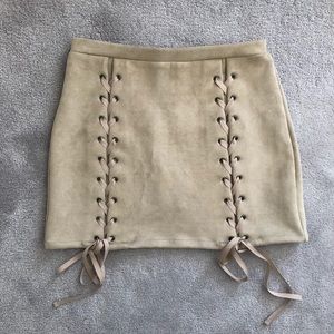 Taupe mini skirt